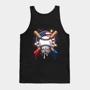 American Patriotic Baseball 4th Of July Tank Top
