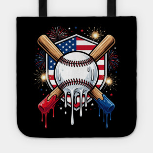 American Patriotic Baseball 4th Of July Tote