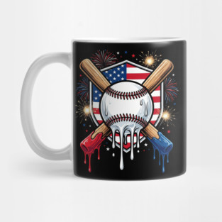 American Patriotic Baseball 4th Of July Mug