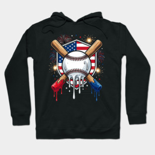 American Patriotic Baseball 4th Of July Hoodie