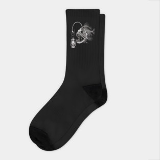 Deep Sea Anglerfish Skeleton Marine Biology Ocean Lover Socks