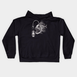 Deep Sea Anglerfish Skeleton Marine Biology Ocean Lover Kids Hoodie