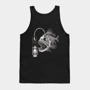 Deep Sea Anglerfish Skeleton Marine Biology Ocean Lover Tank Top