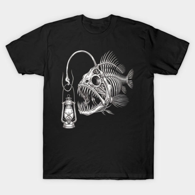 Deep Sea Anglerfish Skeleton Marine Biology Ocean Lover T-Shirt by ArtistTee ⭐⭐⭐⭐⭐