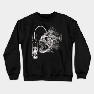 Deep Sea Anglerfish Skeleton Marine Biology Ocean Lover Crewneck Sweatshirt