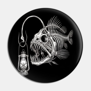 Deep Sea Anglerfish Skeleton Marine Biology Ocean Lover Pin