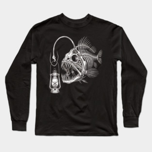 Deep Sea Anglerfish Skeleton Marine Biology Ocean Lover Long Sleeve T-Shirt