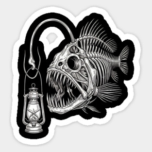 Deep Sea Anglerfish Skeleton Marine Biology Ocean Lover Sticker