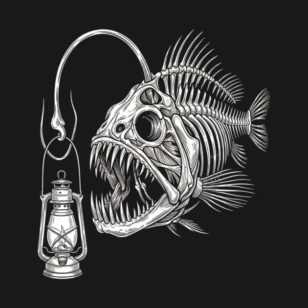 Deep Sea Anglerfish Skeleton Marine Biology Ocean Lover by ArtistTee ⭐⭐⭐⭐⭐