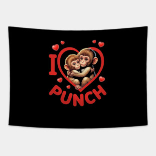I Love Punch Monkey Drink Lover Party Host Tapestry