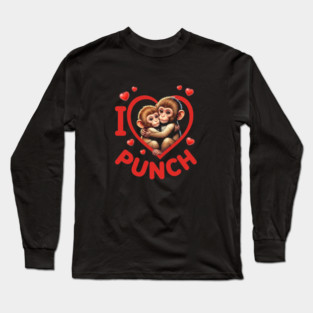 I Love Punch Monkey Drink Lover Party Host Long Sleeve T-Shirt
