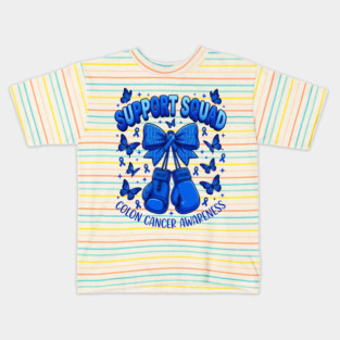 Support Squad Colon Cancer Awareness Survivor Fighter Advocate Kids T-Shirt