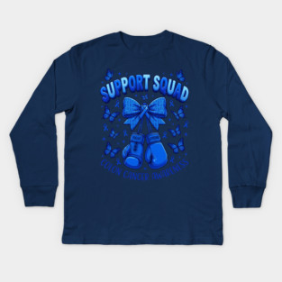 Support Squad Colon Cancer Awareness Survivor Fighter Advocate Kids Long Sleeve T-Shirt