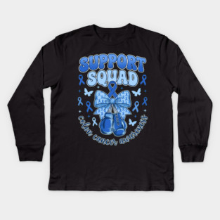 Support Squad Colon Cancer Awareness Supporter Family Kids Long Sleeve T-Shirt
