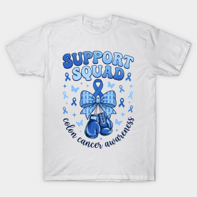 Support Squad Colon Cancer Awareness Family Supporter T-Shirt by ArtistTee ⭐⭐⭐⭐⭐