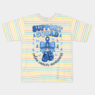 Support Squad Colon Cancer Awareness Family Supporter Kids T-Shirt
