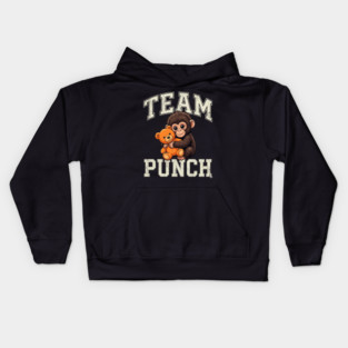 Team Punch Baby Monkey Teddy Bear Boxer Athlete Kids Hoodie