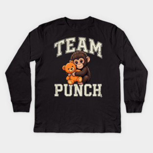 Team Punch Baby Monkey Teddy Bear Boxer Athlete Kids Long Sleeve T-Shirt