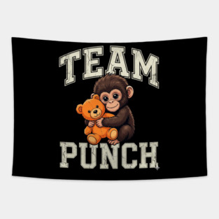 Team Punch Baby Monkey Teddy Bear Boxer Athlete Tapestry