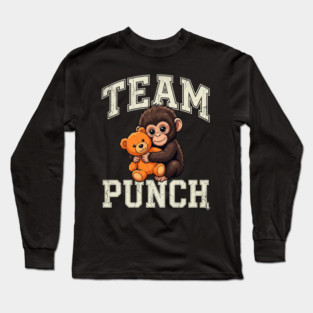 Team Punch Baby Monkey Teddy Bear Boxer Athlete Long Sleeve T-Shirt