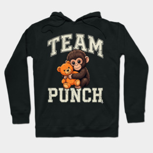Team Punch Baby Monkey Teddy Bear Boxer Athlete Hoodie