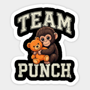 Team Punch Baby Monkey Teddy Bear Boxer Athlete Magnet