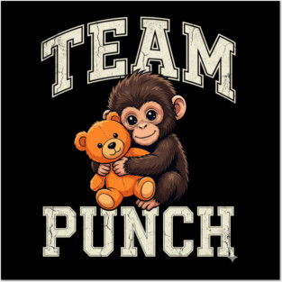 Team Punch Baby Monkey Teddy Bear Boxer Athlete Posters and Art