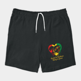 Rooted In Resilience Rising In Grace Black Woman Empowerment Natural Hair Shorts