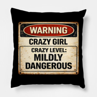 Crazy Level Mildly Dangerous Pillow
