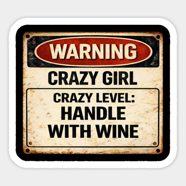 Crazy Girl, Handle With Wine Magnet by CrazyGirl
