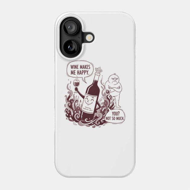 Wine Makes Me Happy You Not So Much Funny Pinot Noir Wine Phone Case by WarFX Designs