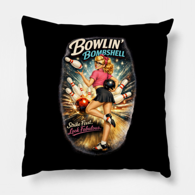 Bowling Bombshell Pillow by CrazyGirl