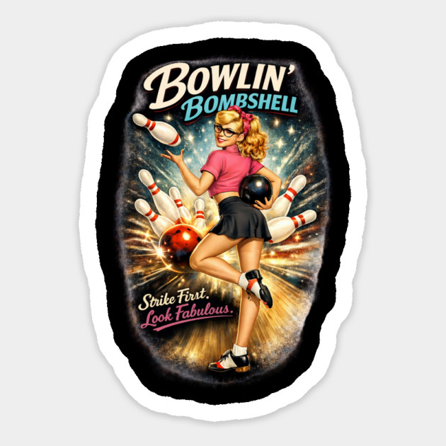 Bowling Bombshell Magnet by CrazyGirl