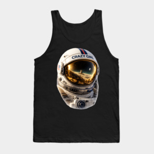 Crazy Girl Astronaut Tank Top