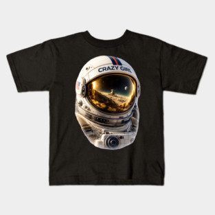 Crazy Girl Astronaut Kids T-Shirt