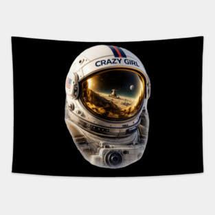 Crazy Girl Astronaut Tapestry