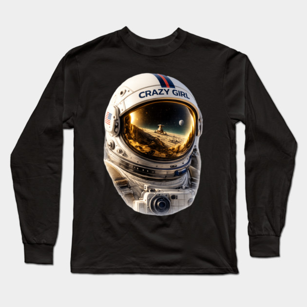 Crazy Girl Astronaut Long Sleeve T-Shirt by CrazyGirl