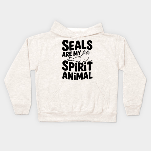 Seals are my Spirit Animal Kids Hoodie by Frank Ring