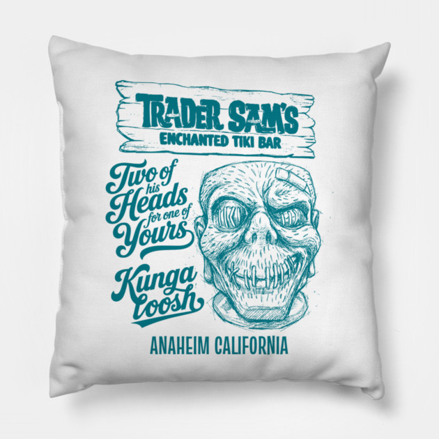 Enchanted Tiki Bar Anaheim California Kungaloosh Sketch Works Series Pillow by Joaddo