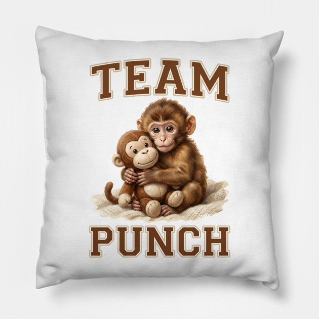 Team Punch Cute Monkey Varsity Design Pillow by creative