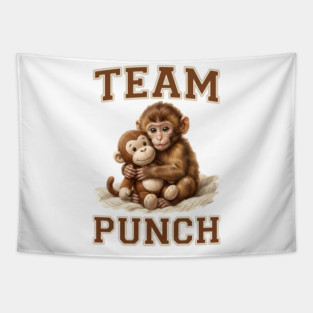 Team Punch Cute Monkey Varsity Design Tapestry