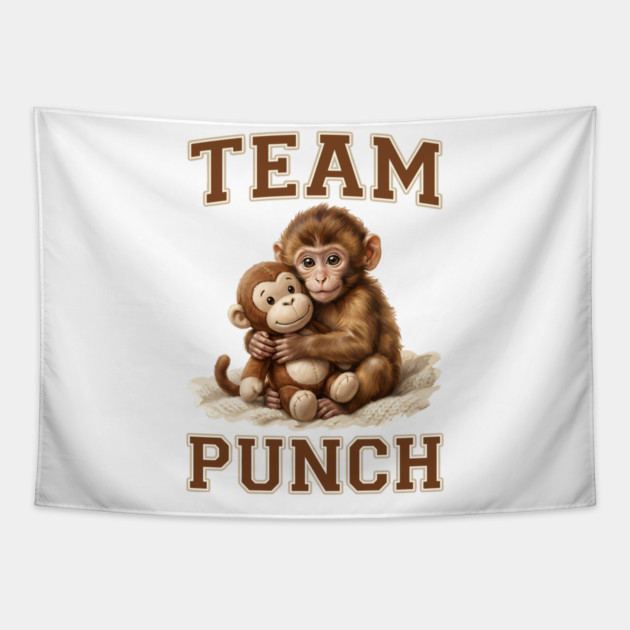 Team Punch Cute Monkey Varsity Design Tapestry by creative