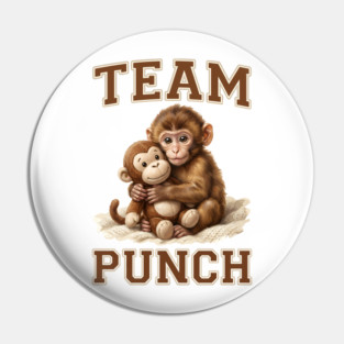 Team Punch Cute Monkey Varsity Design Pin