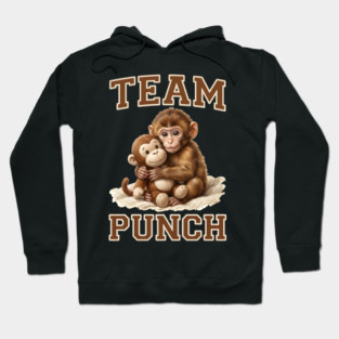 Team Punch Cute Monkey Varsity Design Hoodie