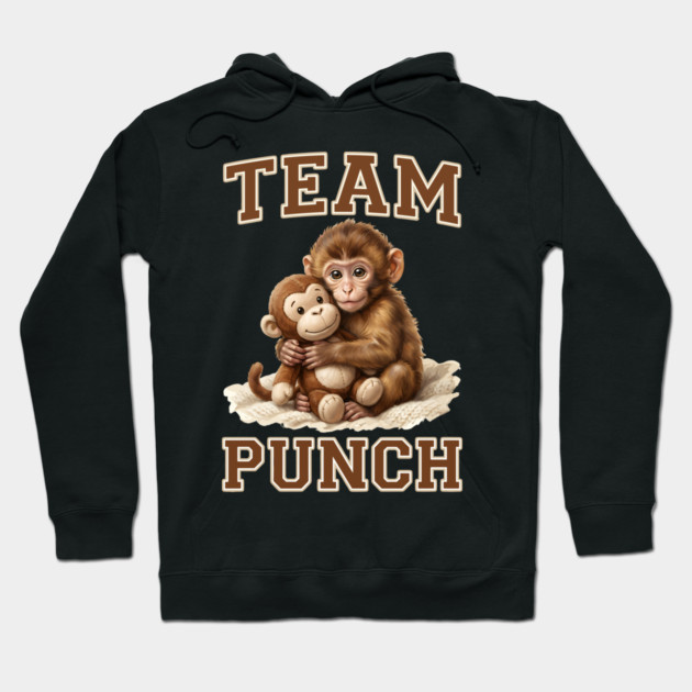 Team Punch Cute Monkey Varsity Design Hoodie by creative