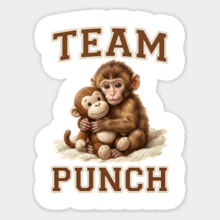 Team Punch Cute Monkey Varsity Design Magnet