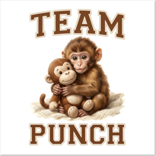 Team Punch Cute Monkey Varsity Design Posters and Art