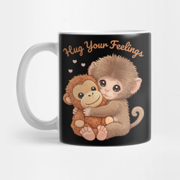 Hug Your Feelings Cute Baby Monkey by creative