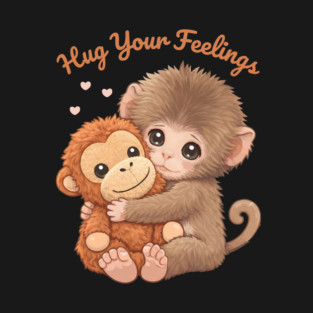 Hug Your Feelings Cute Baby Monkey T-Shirt