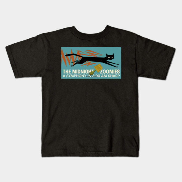 MIDNIGHT ZOOMIES Kids T-Shirt by Cataura